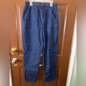 Vintage Casual Blue Denim Pants